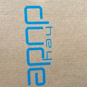 Hey Dude Box with Blue Text